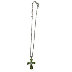 Cross Pendant with Silver Toned Chain